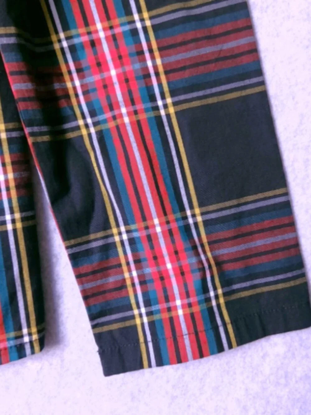 J Crew Stewart‎ Tartan Plaid Puff-Sleeve Top Women's Size XS Black Red AG864